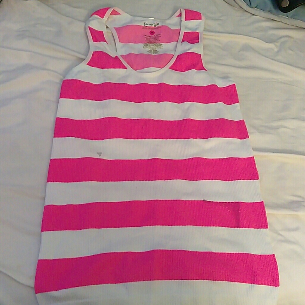 Pink and white tank top
